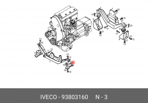 Кронштейн, подвеска двигателя 93803160 IVECO
