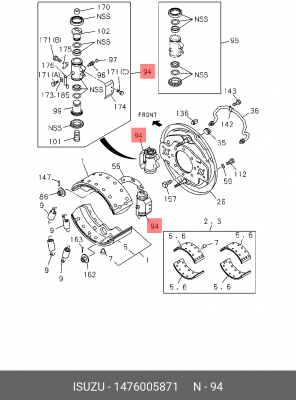 Колесный тормозной цилиндр 1-47600-587-1 ISUZU
