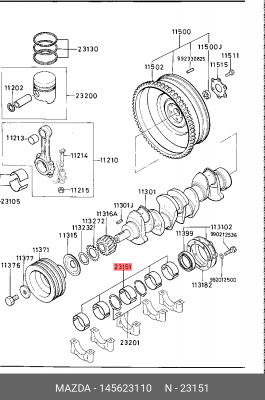 Подшипник коленвала 1456-23-110 MAZDA
