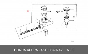 Главный тормозной цилиндр 46100SA0742 HONDA