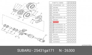 Тормозной диск 25431GA171 SUBARU