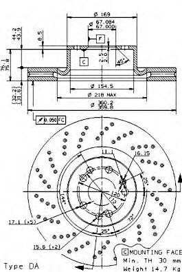Тормозной диск 09.9463.10 BREMBO