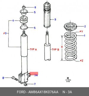 Амортизатор подвески AM86AX-18K076-AA FORD