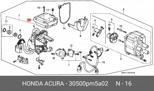 Катушка зажигания 30500PM5A02 HONDA