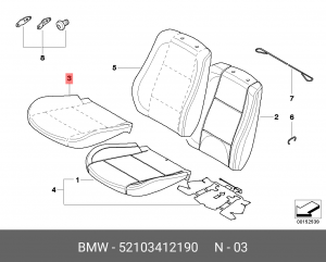 Обивка сиденья 52 10 3 412 190 BMW