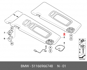 Козырек солнцезащитный 51 16 6 966 748 BMW