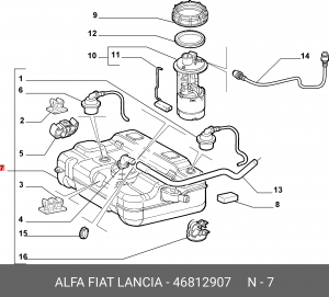 Бак топливный 46812907 ALFA FIAT LANCIA