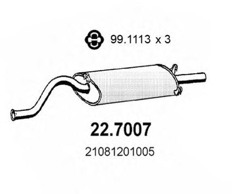 Глушитель выхлопных газов конечный 227007 ASSO