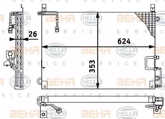 Конденсатор, кондиционер 8FC351317141 HELLA