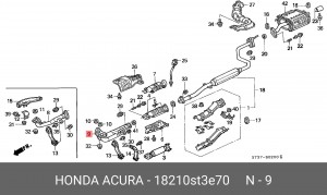 Выпускной трубопровод 18210ST3E70 HONDA