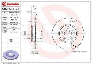 Тормозной диск 09.9631.34 BREMBO