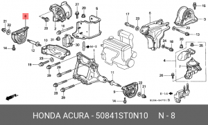 Подушка двигателя 50841ST0N10 HONDA