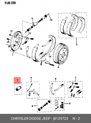 Колесный тормозной цилиндр J812 9723 CHRYSLER