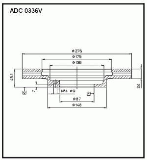 Диск тормозной ADC0336V ALLIED NIPPON