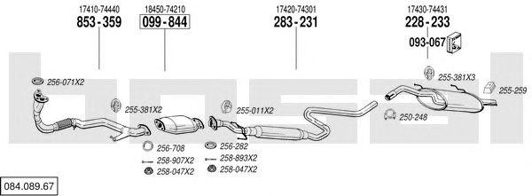 Система выпуска ОГ 08408967 BOSAL