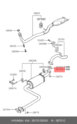 Уплотнительное кольцо, выпускной тр 2875102000 HYUNDAI KIA