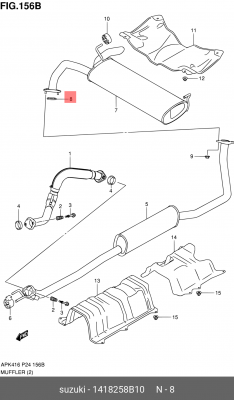Уплотнительное кольцо, выпускной тр 14182-58B10 SUZUKI