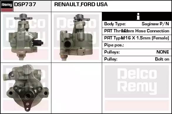 Гидравлический насос, рулевое управление DSP737 DELCO REMY