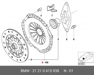 Комплект сцепления 21 21 0 415 938 BMW