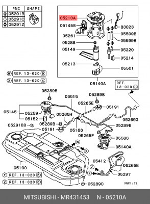 Топливный фильтр MR431453 MITSUBISHI