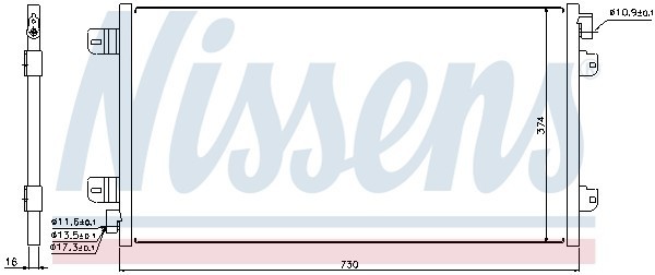 Конденсатор, кондиционер 94659 NISSENS