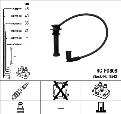 Ккомплект проводов зажигания RCFD808 NGK NTK
