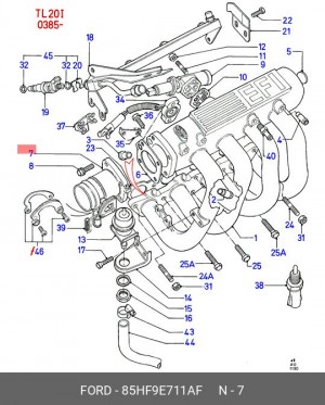 Патрубок дроссельной заслонки 85HF9E711AF FORD