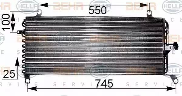 Конденсатор, кондиционер 8FC351038661 HELLA