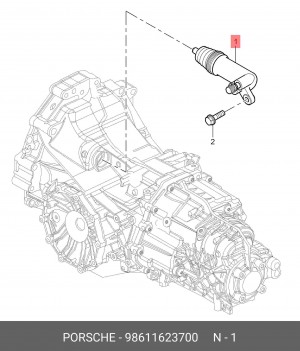 Рабочий цилиндр, система сцепления 98611623700 PORSCHE