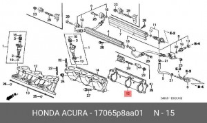 Прокладка, впускной коллектор 17065P8AA01 HONDA