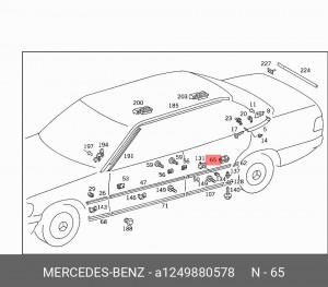 Клипса обшивки A1249880578 MERCEDES BENZ