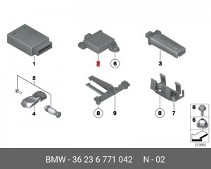 Датчик давления в шинах 36 23 6 771 042 BMW