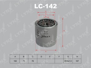 Фильтр масляный двигателя LC-142 LYNXAUTO
