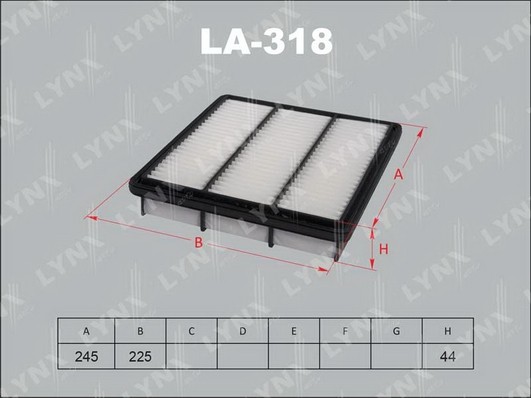 Фильтр воздушный LA-318 LYNXAUTO