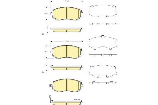 Комплект тормозных колодок, диско 6133719 GIRLING