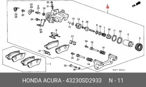 Ремкомплект, тормозной суппорт 43230SD2933 HONDA