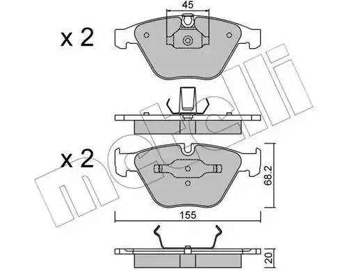 Комплект тормозных колодок, диско 22-0558-4 METELLI