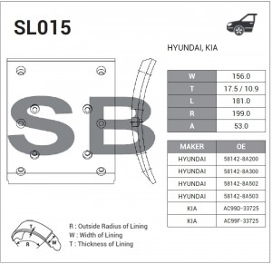 Колодки тормозные дисковые SL015 SANGSIN
