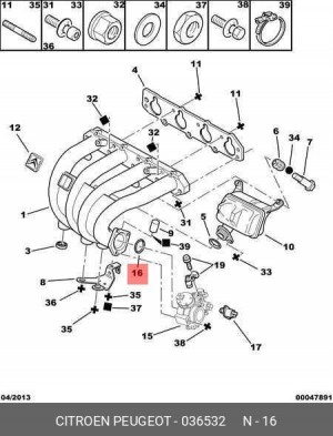 Прокладка, выпускной трубопровод 0365 32 CITROEN PEUGEOT