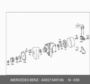 Реле регулятор напряжения генератора A0021549106 MERCEDES BENZ