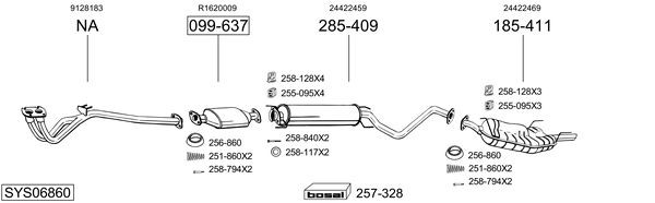 Средний глушитель выхлопных газов 282307 BOSAL