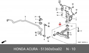 Рычаг подвески 51360-S0X-A02 HONDA