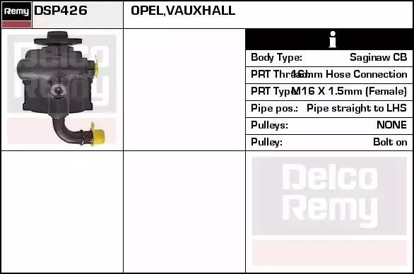 Гидравлический насос, рулевое управление DSP426 DELCO REMY