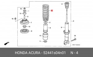 Пружина ходовой части 52441S04N01 HONDA