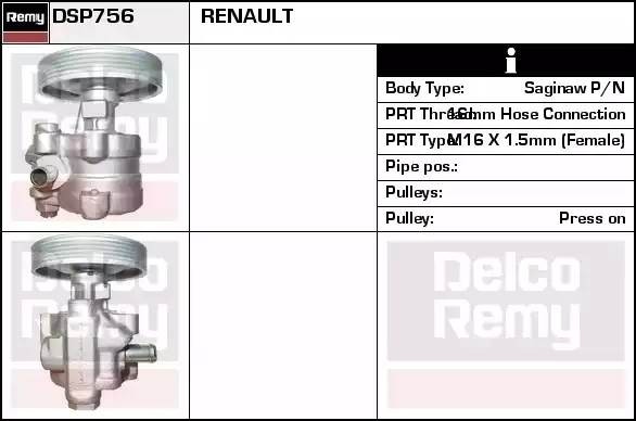 Гидравлический насос, рулевое управление DSP756 DELCO REMY