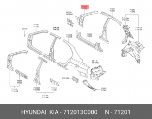 Стойка кузова 712013C000 HYUNDAI KIA