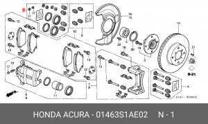 Суппорт тормозной (ремкомплект) 01463S1AE02 HONDA