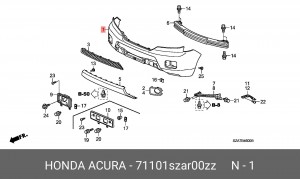 Бампер передний 71101SZAR00ZZ HONDA