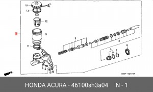 Главный тормозной цилиндр 46100SH3A04 HONDA