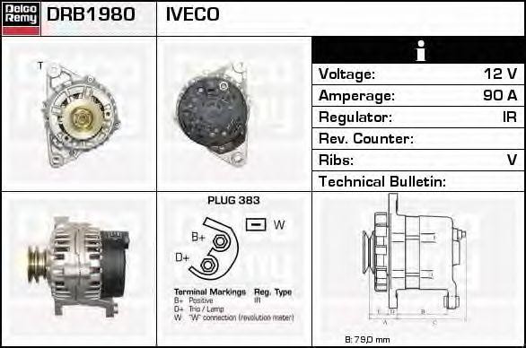 Генератор DRB1980 DELCO REMY